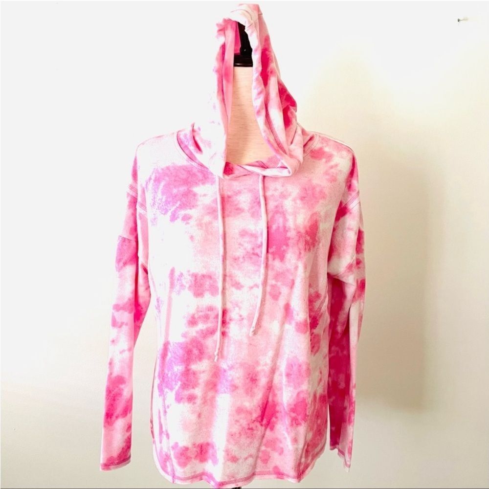 Freshman Tie-Dye Pink & White Hoodie Sweatshirt S